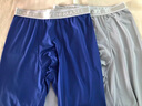 莫代爾冰絲秋褲男內穿薄款光面速干春秋修身打底緊身彈力絲滑襯褲夏 褲子2件裝：銀灰色+黑色 M 【體重100-130斤】 曬單實(shí)拍圖