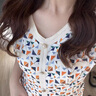 瑞秋兒夏季新款碎花v領(lǐng)連衣裙女裝衣服時尚寬松顯瘦優(yōu)雅氣質(zhì)女士裙子夏 圖片色 M 曬單實拍圖