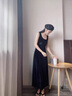 皮爾卡丹ROON金絲絨連衣裙女秋2025新款長(zhǎng)裙背心打底裙修身顯瘦吊帶a字小 黑色 S 曬單實(shí)拍圖
