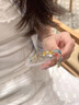 老鳳祥三生有杏銀半鐲手鏈女生和田玉髓手串飾品情人節生日禮物女友老婆 【新中式】三生有杏半鐲手鏈 曬單實(shí)拍圖