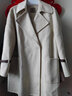 AMII女裝2026春季新款羊毛呢大衣中長(cháng)翻領(lǐng)配腰帶插肩袖雙面呢 白貓灰 M (160) 曬單實(shí)拍圖