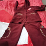 羅蒙（ROMON）媽媽裝冬裝外套女加絨加厚秋冬奶奶套裝冬季兩件套大碼老年人衣服 紅色 5XL (建議150-165斤) 曬單實拍圖