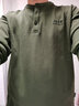 吉普（JEEP）長(zhǎng)袖t恤男加絨加厚2023年秋冬季寬松大碼純色立領(lǐng)棉T桖衛(wèi)衣男 軍綠色加絨 XXL(建議166-180斤) 曬單實(shí)拍圖