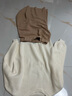妍莉芬（yanlifen）連衣裙小個(gè)子套裝裙子女秋冬季新款毛衣搭配高腰針織半身裙兩件裝 白色毛衣+杏色半身裙 S 曬單實(shí)拍圖