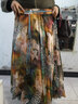 拓澀（TUOSE） 半身裙夏季新品韓版松緊腰顯瘦百搭雪紡碎花大擺仙女沙灘長(cháng)裙 圖片色  M 裙長(cháng)95C 曬單實(shí)拍圖
