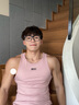 omG!坑條紋運(yùn)動(dòng)健身背心男快干夏季跑步緊身吸汗籃球無袖訓(xùn)練打底汗衫 粉色 XL (140-160斤) 曬單實(shí)拍圖