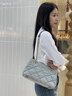 夢(mèng)特嬌（MONTAGUT）包包女包2025新款小香風(fēng)羊皮菱格鏈條包女高級感羊皮單肩包斜挎包 巖石灰RA512025015 曬單實(shí)拍圖