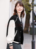 百圖betu女裝春季新款短外套高級感休閑空槍棒球服外套女2401T44 黑色 M 曬單實(shí)拍圖