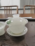 古德窯 高檔琉璃茶具套裝玻璃白玉瓷泡茶器蓋碗功夫茶杯家用客廳辦公室禮品盒裝 墨染琉璃-綠色《蓋碗+公杯+6個(gè)杯+茶漏組合》禮盒 曬單實(shí)拍圖