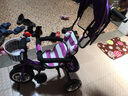寶樂(lè)駿兒童三輪車腳踏車寶寶手推車嬰幼兒童車小孩1-3-6歲帶護(hù)欄車棚 白灰色+護(hù)欄+安全帶 曬單實(shí)拍圖
