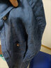 暇步士（Hush Puppies）男裝夏季透氣亞麻男士短袖襯衫 深藍(lán)-085 L 曬單實(shí)拍圖