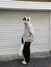 BJHG不計(jì)后果秋美式連帽運(yùn)動(dòng)衛(wèi)衣外套女潮牌高級(jí)感OVERSIZE情侶裝上衣 大地色 M 曬單實(shí)拍圖