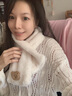 動蕩橙毛絨圍巾女學(xué)生冬季加厚保暖少女可愛加絨小熊交叉圍脖護頸脖套 DWJ41 毛絨圍巾 白色 曬單實拍圖