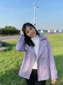 經(jīng)典故事（JANE STORY）經(jīng)典故事高級感風(fēng)衣外套女春秋2026新款時(shí)尚短款紫色外套小個(gè)子 N03淺紫色 S 曬單實(shí)拍圖