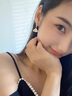 CHOMELTINEE扇形耳釘女韓版新款潮輕奢高級感情人節生日禮物小裙子耳飾 小裙子耳釘 曬單實拍圖