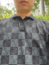 GXG男裝 夏新款潮搭個(gè)性時(shí)尚滿(mǎn)印棋盤(pán)格印花男Polo衫短袖 黑色 L 曬單實(shí)拍圖