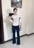 千語淇（QYQLADY）2025新款春秋季時尚套頭長袖衛(wèi)衣寬松羽毛印花T恤女裝打底衫6233 杏色 M 建議80-100斤 曬單實拍圖
