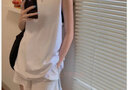 夏天穿的吊帶背心女生純欲風(fēng)薄款掉帶背心內(nèi)搭長(zhǎng)款無(wú)袖外穿潮港風(fēng)寬松bf風(fēng)中長(zhǎng)款打底上衣 白色 XL 曬單實(shí)拍圖
