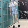 御茶家正版冰島格裙原創(chuàng  )日制校供JK格裙套裝夏季格裙半身百褶裙 【42CM】裙長(cháng) S 曬單實(shí)拍圖