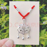 錦繩緣999足銀如意平安鎖項(xiàng)鏈女士銀鎖吊墜長(zhǎng)命鎖銀飾珠子手工編織掛繩 約9.3g銀福鎖+6銀珠紅繩 曬單實(shí)拍圖