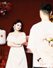 纖縷法式白色一字肩輕婚紗高級緞面新娘結(jié)婚迎賓出門紗宴會敬酒晚禮服 白色拉鏈款 現(xiàn)貨 L 曬單實拍圖