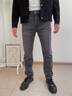 巴魯特（Brloote）直筒牛仔褲男加絨保暖秋冬黑色水洗百搭休閑褲 灰色 175/82A 曬單實(shí)拍圖