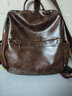 PLOVER潮牌防盜雙肩包女2025年新款時(shí)尚百搭真皮牛皮休閑軟皮女士背包包 棕色 曬單實(shí)拍圖