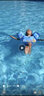 鯨保兒童游泳臂圈安全充氣式浮力浮袖浮漂寶寶手臂圈洗澡沐浴玩具浮圈 藍色恐龍（2-6歲 10-30KG ） 曬單實(shí)拍圖