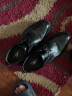 卡帝乐鳄鱼（CARTELO）纹男士皮鞋耐磨软牛皮休闲皮鞋男商务圆头厚底男鞋9671 黑色 41 实拍图