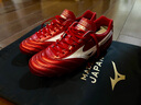 美津濃（MIZUNO）美津濃莫雷拉MORELIA2次高端袋鼠皮AG短釘成人訓練足球鞋學(xué)生訓練 紅顏色P1GA221460 39 （250MM） 曬單實(shí)拍圖
