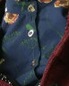 谷季狐 衬衫女长袖2021夏冬季韩版修身印花衬衫长袖女显瘦立领衬衫加绒加上衣打底衫百搭衬衣女时尚女装 6816蓝色 M（90-100斤） 实拍图