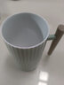 鼎藝新款北歐風(fēng)陶瓷杯馬克杯水杯辦公杯咖啡杯牛奶杯陶瓷杯辦公可定制 木柄馬克杯黑色 曬單實(shí)拍圖