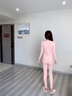 麒麟羊冬羽毛蛋白保暖內衣套裝加厚秋衣秋褲男女圓領(lǐng)桑蠶絲填充情侶毛衫 桃粉-女加厚貼片 M 曬單實(shí)拍圖
