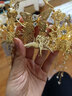 中式新娘婚禮鳳冠頭飾結(jié)婚秀禾服旗袍流蘇金色復(fù)古配飾品 金色套裝（耳環(huán)鉤） 曬單實(shí)拍圖
