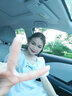 AHKA超仙方領(lǐng)小個(gè)子泡泡袖蓬蓬裙夏新款甜美小清新網(wǎng)紗蝴蝶結連衣裙女 藍色 M 曬單實(shí)拍圖