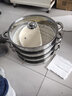 304不銹鋼家用蒸鍋多層蒸籠屜兩用鍋湯鍋火鍋蒸鍋蒸饅頭包子鍋具電磁爐燃氣灶通用 30CM四層（1鍋3格1蓋）304材質(zhì) 曬單實(shí)拍圖