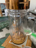 棲愛(ài)雙層透明玻璃茶水分離杯隔熱防燙大容量上班族用水杯 金色浮雕游龍辦公杯 曬單實(shí)拍圖
