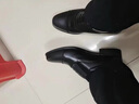 阿貓頓 三接頭皮鞋男春秋網(wǎng)眼內增高商務(wù)休閑皮鞋保安正裝結婚三接頭鞋 黑色套腳 42 曬單實(shí)拍圖