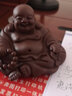 澗溪溪宜興紫砂佛茶寵雕塑擺件 名家陳洪軍彌勒佛小佛茶玩茶道配件 紫泥款 曬單實(shí)拍圖