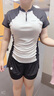 拓勝（TOSWIM）分體式溫泉泳衣女短袖短褲平角游泳衣防曬顯瘦遮肚海邊度假 原初黑白分體泳衣【YKK拉鏈】 2XL 【高175-179cm/重63-72kg】 曬單實拍圖