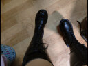 达芙妮（DAPHNE）靴子女长筒靴女骑士靴厚底马丁靴女秋冬款女靴 黑色 35 实拍图