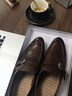 VQGT 新款韓版潮流男士尖頭皮鞋男鞋商務(wù)正裝鞋牛皮單鞋男婚鞋 棕色 40偏大一碼 曬單實(shí)拍圖