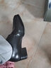 柯盾（KEDUN）新款男士尖頭高跟皮鞋男真皮透氣鞋子韓版潮流發(fā)型師皮鞋男鞋 黑色 39 曬單實(shí)拍圖
