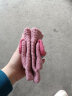栀锦韩版时尚儿童手套冬季保暖翻盖半指写字手套男女孩针织加厚手套 深粉色 6-12岁 实拍图