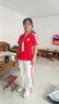 啄木鳥(niǎo)（TUCANO）運動(dòng)套裝女2024夏季新款短袖跑步中年媽休閑廣場(chǎng)舞健身服兩件套 紅白套裝 -THF9957 XL 建議110-125斤 曬單實(shí)拍圖