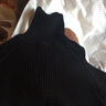 無印良品 MUJI 女式 棱紋編織 高領(lǐng)毛衣 W7AA873 秋冬長(zhǎng)袖針織衫 黑色 L 曬單實(shí)拍圖