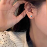 Lnieer999足銀晝夜耳釘女養(yǎng)耳洞耳環(huán)2025新款小眾設(shè)計氣質(zhì)不對稱銀耳飾 不對稱晝夜耳釘【999足銀】 曬單實拍圖