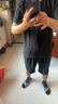 莫代爾棉麻睡衣男夏季新款套裝男寬松透氣休閑運動(dòng)短袖短褲兩件裝可外穿 黑色棉麻套裝 XL[建議115-130斤] 曬單實(shí)拍圖