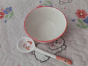 佩爾森（CERAMICS）可愛(ài)飯碗帶勺家用小萌寵輔食碗吃飯碗宿舍甜品碗情侶款一對2碗2勺 1碗+1勺玫瑰兔 曬單實(shí)拍圖