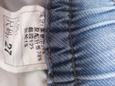 魅力棠天絲牛仔褲女薄款褲子夏季2025新款寬松緊高腰顯瘦矮個九分哈倫褲 藍色 M 27(95-105斤) 曬單實拍圖